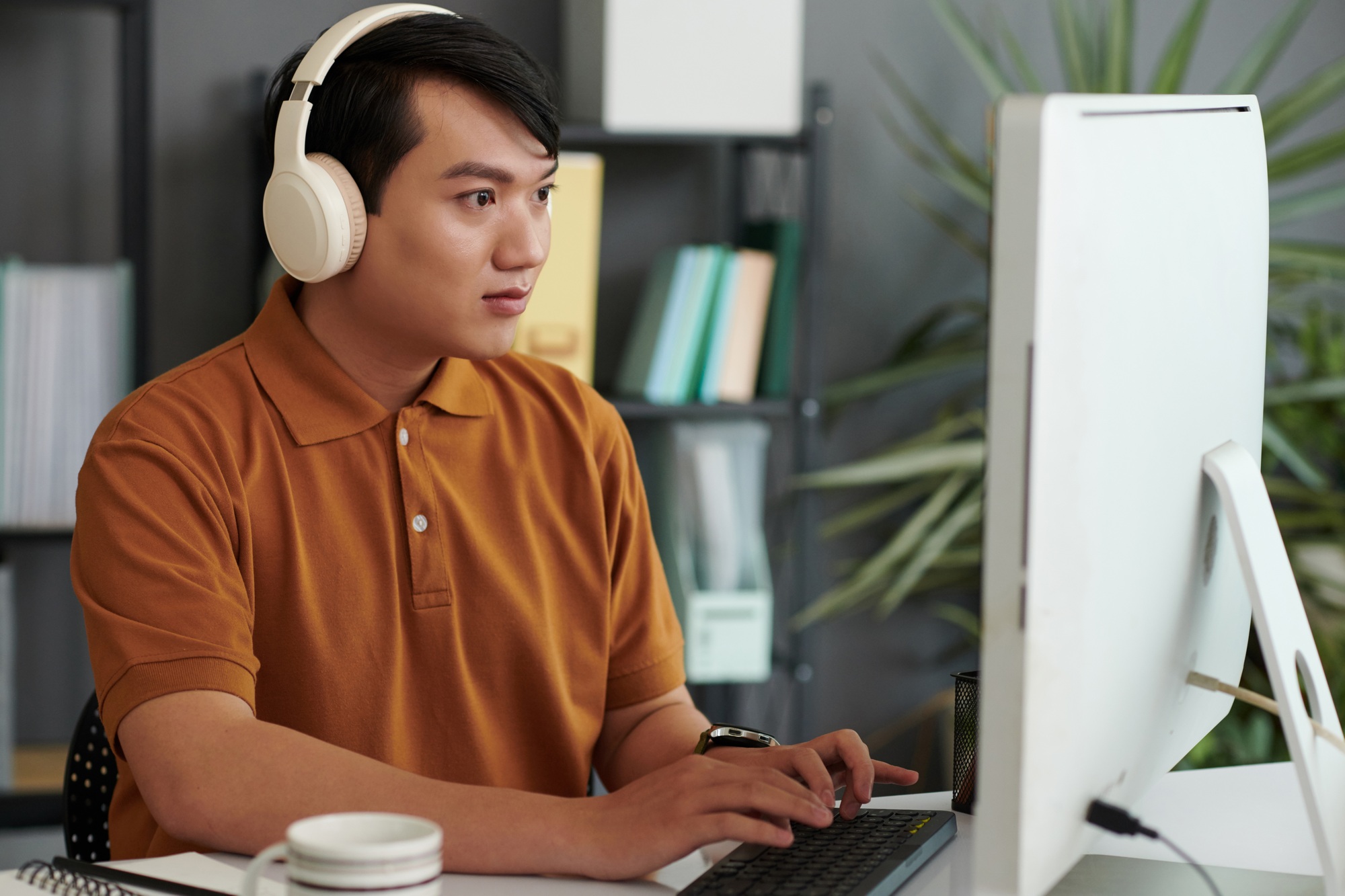Programmer Working on Computer