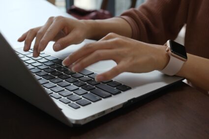 Woman type on keyboard