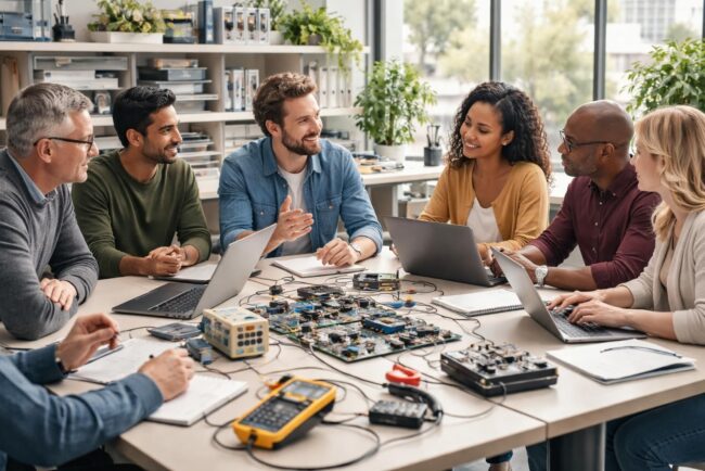 rejoignez mon club elec pour échanger et apprendre avec des professionnels passionnés de l'électricité, partagez vos expériences et développez vos compétences.